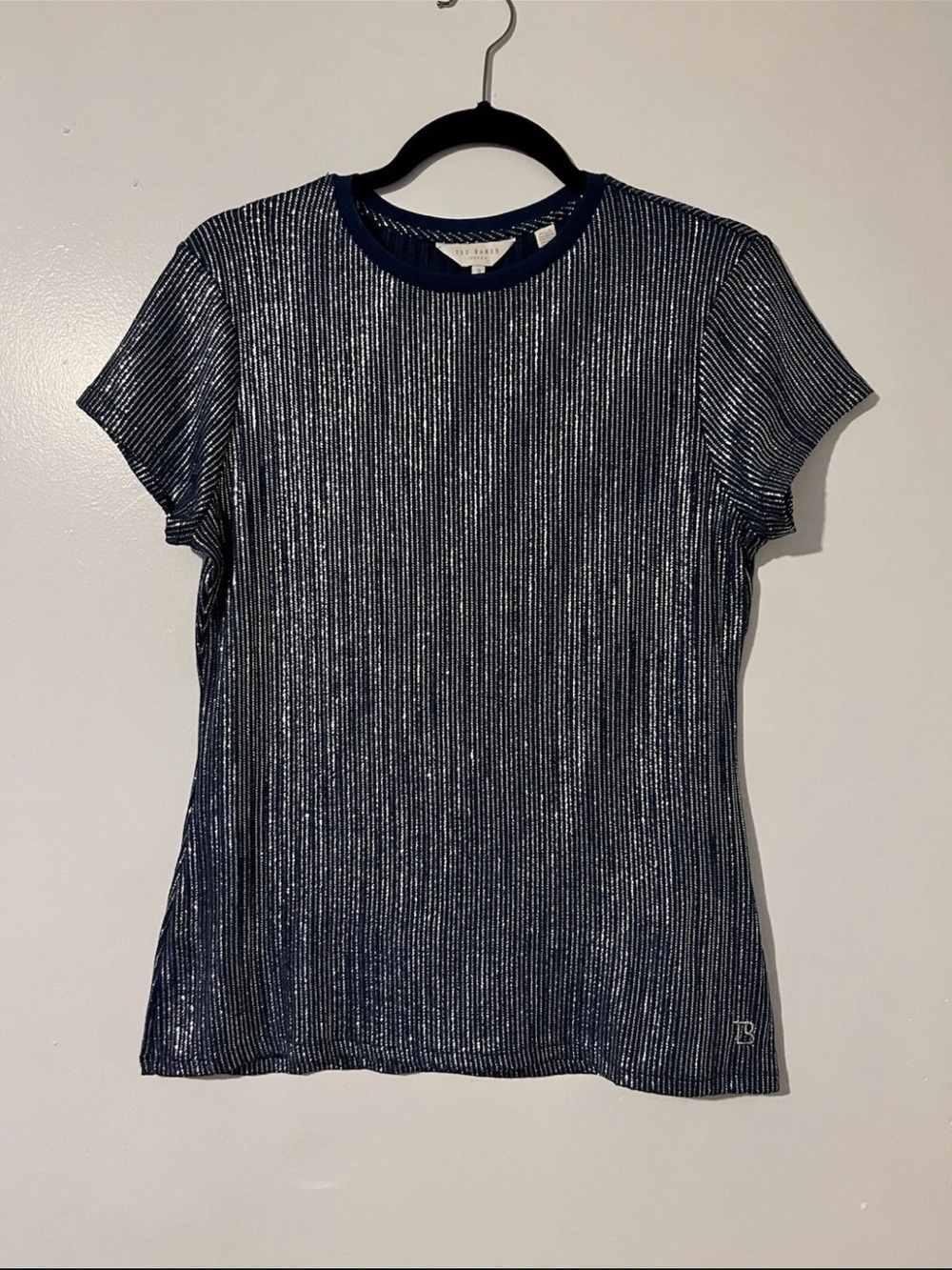 Ted Baker Navy Metallic Tee